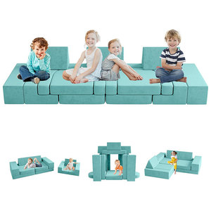 Childrens Play <b>Sofa</b> Modular Foam Indoor Furniture For <b>Kids</b> With Velvet Cover And Smooth Zipper - Product Image 3