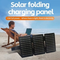 Panneau solaire pliable Kucher 12W léger Nomad Power, matériau PET, monocristallin, design tri-pliant, efficacité 22%, USB, noir