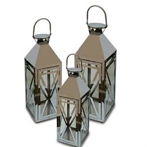 Juego de 3 velas decorativas hechas a mano de estilo único, decoración de fiesta de Festival, vela elegante, linterna decorativa de Metal - Product Image 1