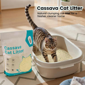 Fournisseur de litière pour chat à base de plantes naturelles, sans poussière, sans odeur, faible suivi, absorption rapide, biodégradable, agglomérante, à base de manioc - Product Image 2