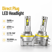 Ampoule LED SFIDA WM48 DC10-16V 65W 5600LM en alliage de zinc avec double dissipateur thermique pour phare antibrouillard de voiture et moto