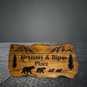 ไม้แกะสลักศิลปะพื้นบ้านที่แขวนผนังป้ายห้องโดยสารต้นสนค่ายบ้านทะเลสาบ - Product Image 1