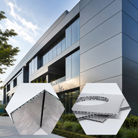 Panneau en nid d'abeille en aluminium recouvert de PVDF |   Panneau de mur rideau |   Revêtement de décoration architecturale |   Vente directe d'usine