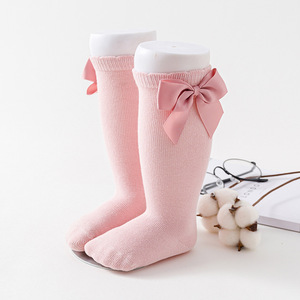 Bonyponi-Calcetines de estilo español para niñas pequeñas, calcetín hasta la rodilla de algodón de 0 a 7 años para recién nacidos, con lazo para fiesta escolar - Product Image 4