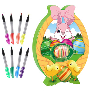 Wholesale DIY Easter Painting Kit Toys Egg Set Decoration surprise Easter painting decorating machine Egg Scroll box Toy String