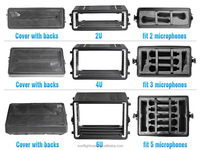 Mallette à outils Flight Cases Etui pour microphone 2U 3U 4U 6U 260mm 390mm Mallette de rangement avec mousse