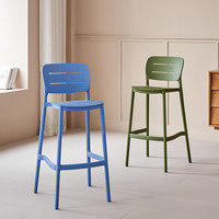 Tabouret de bar design nordique, moderne, minimaliste, léger et luxueux, en plastique, empilable, tendance, tabouret haut pour bars, utilisation en extérieur, lavable