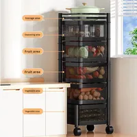Fourniture directe d'usine support de stockage en métal mobile rotatif support de légumes fruits au sol pour chambre cuisine salon