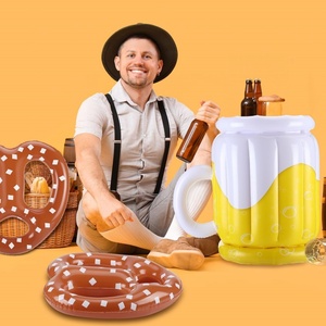 Refroidisseur de boissons gonflable en PVC en forme de bretzel et de chopes à bière, 15 pouces (17,3*13,4 pouces) pour décorations de fêtes à thème et de vacances - Product Image 6