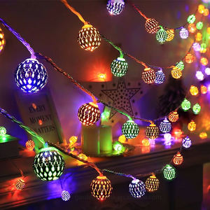 Guirlandes lumineuses marocaines 20L LED Perles lumineuses percées - Fonctionnant sur piles, éclairage de décoration de Noël, mariage, chambre à coucher, fête - Product Image 5