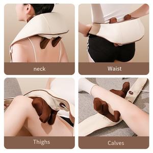 2025 Venta caliente uso doméstico equipo de belleza Shiatsu calefacción cuello hombro masajeador 8D manipulador de tres cabezas amasado eléctrico - Product Image 2