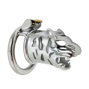 FRRK Jaula de Castidad Masculina de Acero Inoxidable, Dispositivo de Castidad SM, Candado para Pene, Herramientas Sexuales, Candado de Castidad para Hombres - Product Image 1