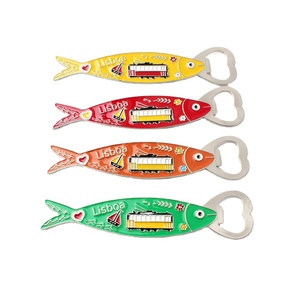 Personalizado Portugal <span class=keywords><strong>Lisboa</strong></span> Sardina Metal Artesanía Viaje Congelador Refrigerador Imán <span class=keywords><strong>Lisboa</strong></span> Recuerdo Abrebotellas - Product Image 1