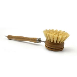 Wholesale Beech Wood Sisal Long Handle Durable Handmade Kitchen <b>Scrub</b> <b>Brush</b> with Custom Logo for Eco-Friendly Promotional Use - Product Image 4