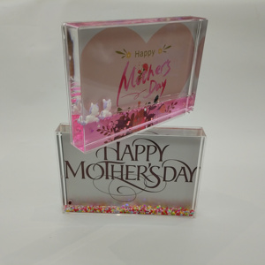 <span class=keywords><strong>Marco</strong></span> de Fotos Acrílico Líquido Premium Personalizado para el Día de la Madre con Purpurina Flotante para Decoración del Hogar, Regalo de Recuerdo Festivo - Product Image 6