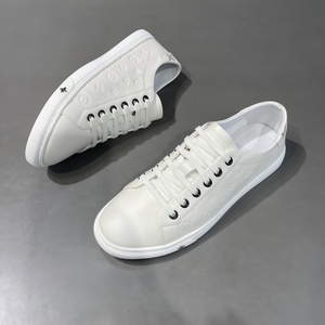 Sneakers en <span class=keywords><strong>cuir</strong></span> <span class=keywords><strong>blanc</strong></span> pour homme de luxe, motif floral, fermeture à lacets, chaussures tendance haut de gamme, toutes saisons - Product Image 5