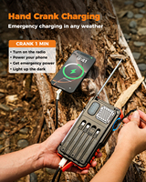 Batterie externe solaire 20 000 mAh FM/AM avec manivelle, radio météo NOAA, alarme SOS d'urgence pour l'extérieur, chargeur rapide et lampe torche LED