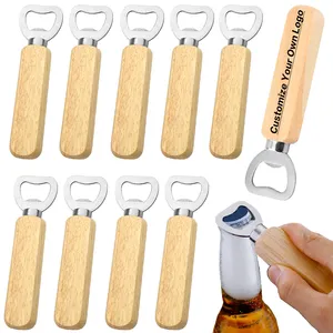 Aanpassen Blanco Flesopeners Met Houten Handvat Bierhout Houten Flesopener