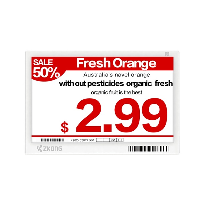 Zkong 7.5 Inch E-ink Black White And Red Color Display E-paper Display Digital Price Tag