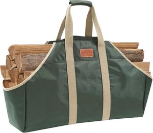 Échantillon gratuit Sac de transport en bois fabriqué en usine pour le stockage avec sac de transport pour bois de chauffage pour le camping en plein air - Product Image 1