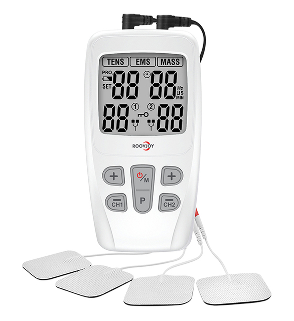 Dual Channel TENS Machine TENS Stimulator Healthcare Biofeedback Device 4 Electrodes EMS Tens Unit
