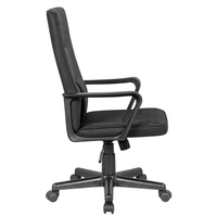 Chaise de bureau pivotante moderne à dossier haut, design contemporain, tissu noir, ergonomique, pour manager, chaise de bureau pour invités, pivotant à 360°