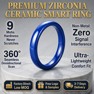 Anello Smart NFC in Ceramica con Zirconia e Logo Personalizzato, Chip NTAG215/213/216 per Recensioni Google, Archiviazione Informazioni e Biglietto da Visita Digitale - Product Image 1