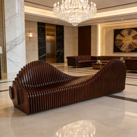 Chaise longue en bois massif Y730 durable pour hall d'entrée, bureau, aéroport, magasin, café, hôtel, espace de loisirs et de réception