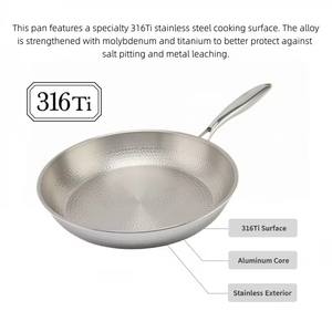 Vente Flash en Gros Poêle à Frire en Acier Inoxydable Titane Triple <span class=keywords><strong>Couche</strong></span> Sans Revêtement 20/24/26/28cm (8/10/12 Pouces) - Product Image 6