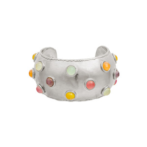 Gelang Aloi Vintage Amerika musim panas, gelang lintas batas segar bentuk C dengan tatahan berlian desain modis - Product Image 5