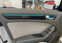 La mejor venta de luz LED ambiental para Audi A4 B8 A5 Q5 2009-2017 decorar lámpara panel de puerta de grano decorar lámpara aspecto de carbono luz de neón