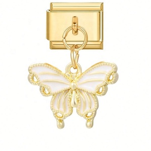 Cross-Border Hot Pink Series Gold Pendant DIY Stainless Steel <b>Bracelet</b> Italian Module Accessories for Fashion Charm <b>Bracelets</b> - Product Image 1