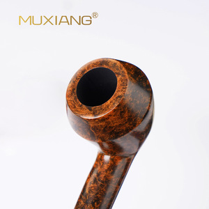 Muxiang Wooden Smoking Pipe Bent Type Solid Wood Tobacco Pipe For Men Gift - Product Image 3