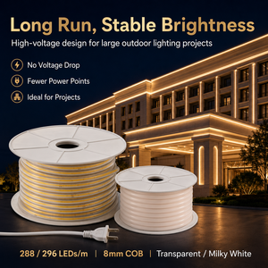 Bande lumineuse <span class=keywords><strong>LED</strong></span> super brillante 220V, 288 <span class=keywords><strong>LED</strong></span>/m, PCB fin de 8 mm, haute densité, <span class=keywords><strong>ruban</strong></span> linéaire flexible <span class=keywords><strong>pour</strong></span> éclairage <span class=keywords><strong>extérieur</strong></span> - Product Image 4