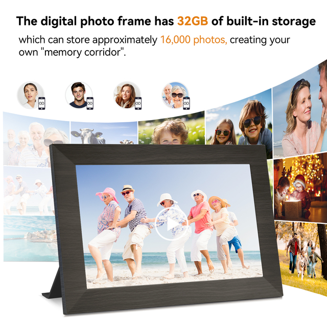 10 Inch LCD Screen Digital Photo Video Frame Display Images with Background Music, Support USB Drives/SD Card Loop AutoPlay