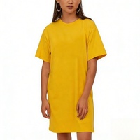 Robe T-shirt longue décontractée en coton de haute qualité à manches courtes, style coréen, coupe ample, pour femme