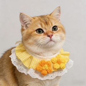 Pañuelo de cuello transpirable con borde de encaje de mohair para gatos y perros, babero de verano, toalla para la saliva para perros pequeños, Bichón Frisé, regalos para fiestas de mascotas - Product Image 4