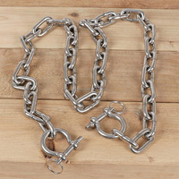 Chaînes de bateau de qualité marine pour fabricants de chaînes, avec manilles anti-déchirure de 3/8 po, chaîne à maillons soudés en acier inoxydable 316 de 5/16 po