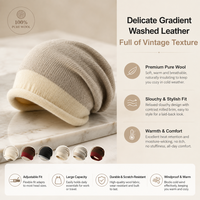 Bonnet tricoté doux et extensible à blocs de couleur, coupe ample, avec revers, pour femme, idéal pour la randonnée en extérieur et les voyages hivernaux, coupe-vent