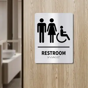 Fabrika özel wc işareti tuvalet engelli tuvalet kapı plakası özel logo ve oda numarası ile değişen kapı plakası erişilebilir