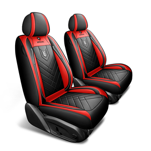 Set Completo di <span class=keywords><strong>Coprisedili</strong></span> Auto in Ecopelle Nero e Rosso, Stile Sportivo Universale - Product Image 4