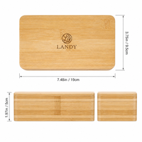 Boîte à monnaie en bambou naturel avec fermeture magnétique, boîte de rangement rectangulaire pour argent, pour le bureau et la décoration de la maison