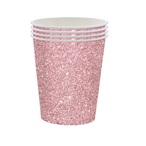 Pink <b>Round</b> Paper Plates For Birthday Party Luxury Style Disposable Tableware Set - Product Image 3