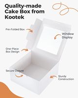 Boîtes à gâteaux pliables carrées en papier blanc de qualité alimentaire avec fenêtre transparente, impression de logo personnalisée portable
