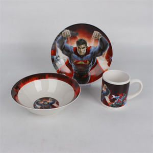 Набор посуды для детей из 3 предметов включает тарелку, чашу, кружку, идеально подходящую для детей, керамическую тарелку - Product Image 6