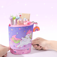 Sac à crayons en toile de haute qualité, fermeture éclair, motif de dessin animé unisexe pour garçons et filles de 6 à 12 ans, utilisation scolaire, grande capacité, modèle