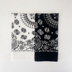 Promozione all'ingrosso In magazzino Design popolare bianco nero Multi copricapo sciarpa quadrata di cotone stupefacente bandane alla moda - Product Image 4