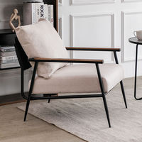Chaise de canapé simple en bois massif minimaliste moderne nordique pour hôtel pour réception réunion maison d'hôtes chambre salon balcon