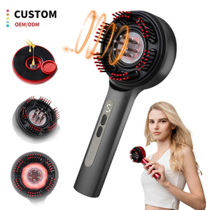 Brosse de massage électrique personnalisée XBH avec logo, pour la croissance des cheveux, peigne de massage du cuir chevelu, applicateur d'huile, dispositifs de massage du cuir chevelu anti-chute de cheveux - Product Image 1