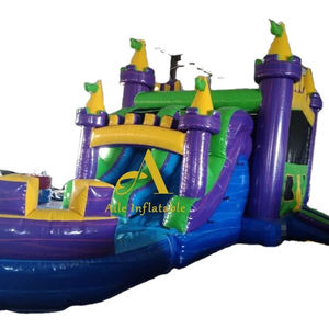 Trampoline gonflable Offre Spéciale violet <span class=keywords><strong>vert</strong></span> château jeu enfants gonflable maison fête saut rebond et toboggan Combo extérieur - Product Image 1